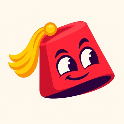 The Tarboush Games mascot: a smiling red tarboush with a golden tassel.