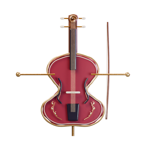 TWANG’s wine-red Cello with bow and endpin